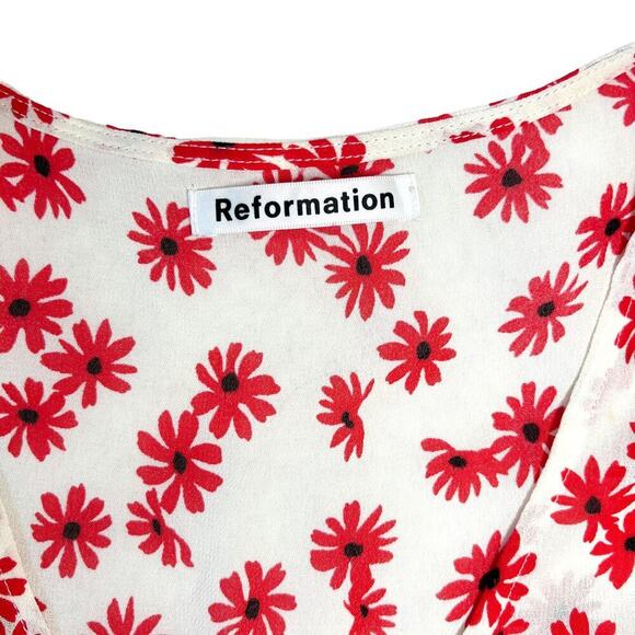 Reformation Jemma Top Daisy Days Floral Button Shirt Size 2 - Picture 2 of 6